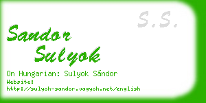 sandor sulyok business card